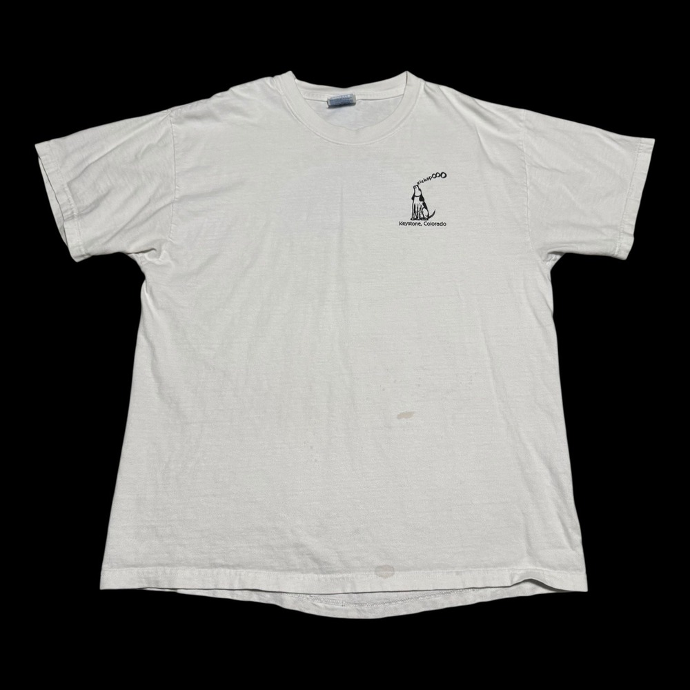 Vintage 90s Hanes Kickapoo Tavern Colorado White Shirt Men's Large FLAWS - Picture 3 of 8